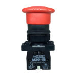 Botão de Emergência Cogumelo Vermelho Ø40mm Trava-e-Gira Metaltex P20AKR-R-1B