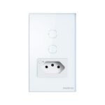 Conjunto Smart Wi-Fi 2 Interruptores + 1 Tomada 10A Branco Intelbras