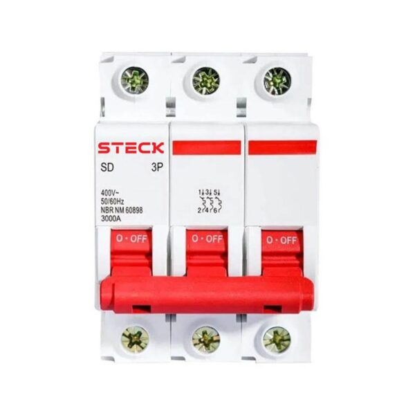 Disjuntor Tripolar 100A Curva C 400V 10kA Steck Alta Ruptura