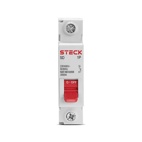 Disjuntor Unipolar 2A Curva C 3.0kA 230VCA Steck