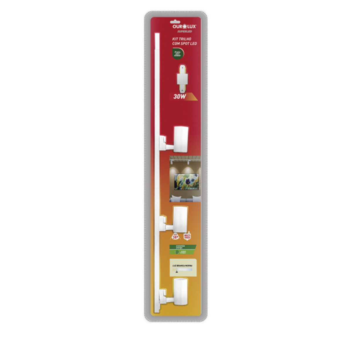 kit-trilho-eletrificado-ourolux-1m-3-spots-led-3000k.jpg Kit Trilho Eletrificado 1m + 3 Spots LED 3000K Ourolux - Imagem 1