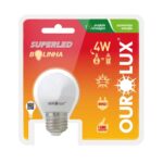 Lâmpada LED Bolinha E27 4W 2700K Luz Quente Bivolt Ourolux