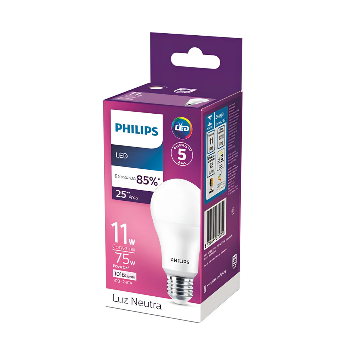 lampada-led-bulbo-philips-11w-4000k-neutra.jpg Lâmpada LED Bulbo A60 11W 4000K Luz Neutra Bivolt E27 Philips - Imagem 1