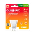 Lâmpada LED Dicroica GU10 4W 2700K Luz Quente Bivolt Ourolux 20067