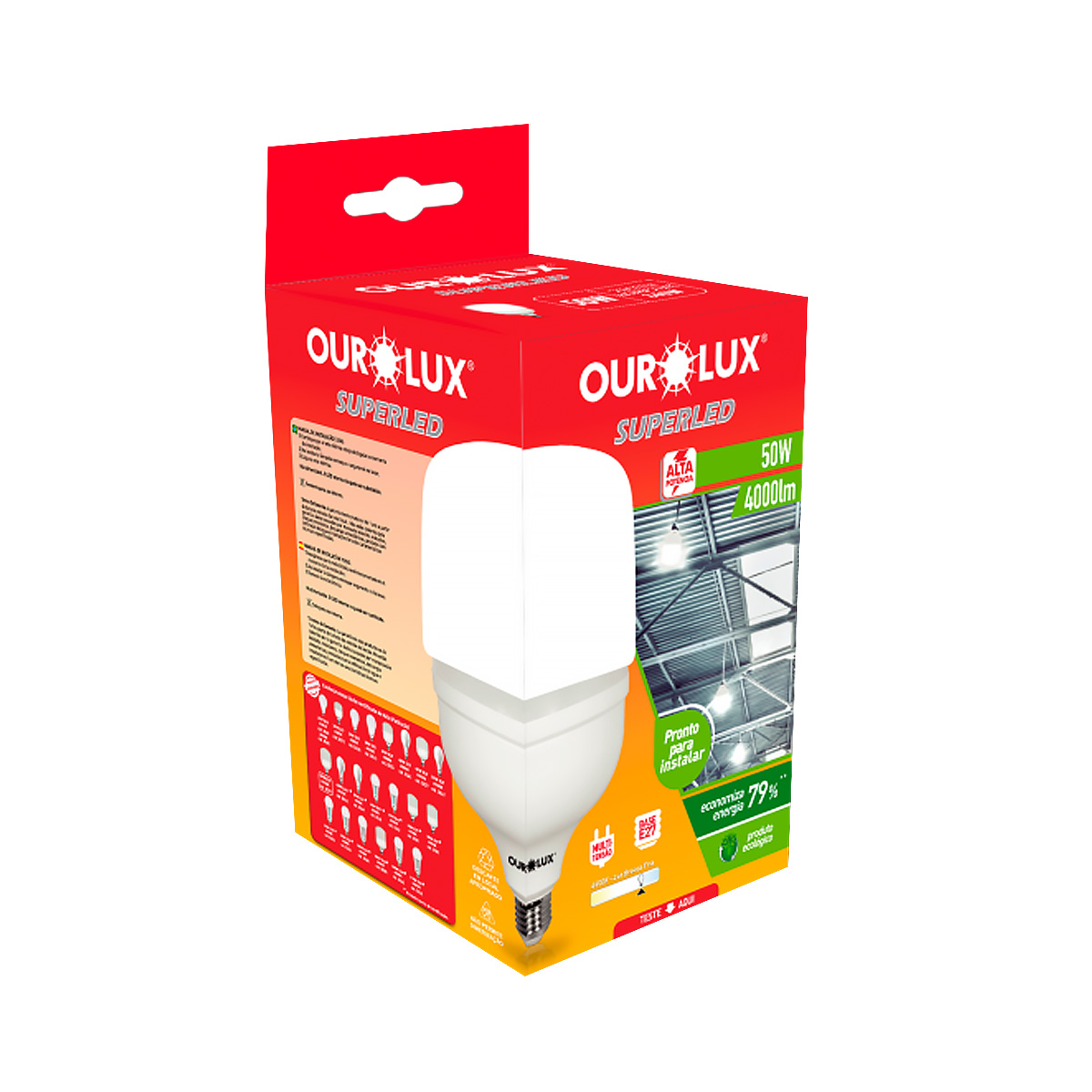 lampada-led-high-power-ourolux-50w-e27-6500k.jpg Lâmpada LED Alta Potência E27 50W 6500K Industrial Ourolux - Imagem 1