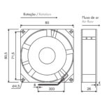 Mini Ventilador Cooler 80mm Bivolt Estrutura de Alumínio Metaltex - Imagem 2
