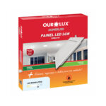 Plafon LED Quadrado Embutir 24W 6500K Luz Fria Ourolux