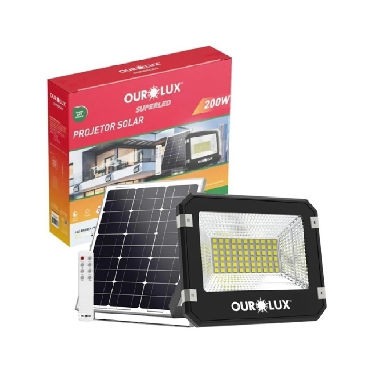 refletor-led-solar-200w-6500k-ourolux-3298-2100-lm-ip65-156407_prod_1-4.jpg Refletor LED Solar 200W 6500K IP65 com Painel Fotovoltaico Ourolux - Imagem 1