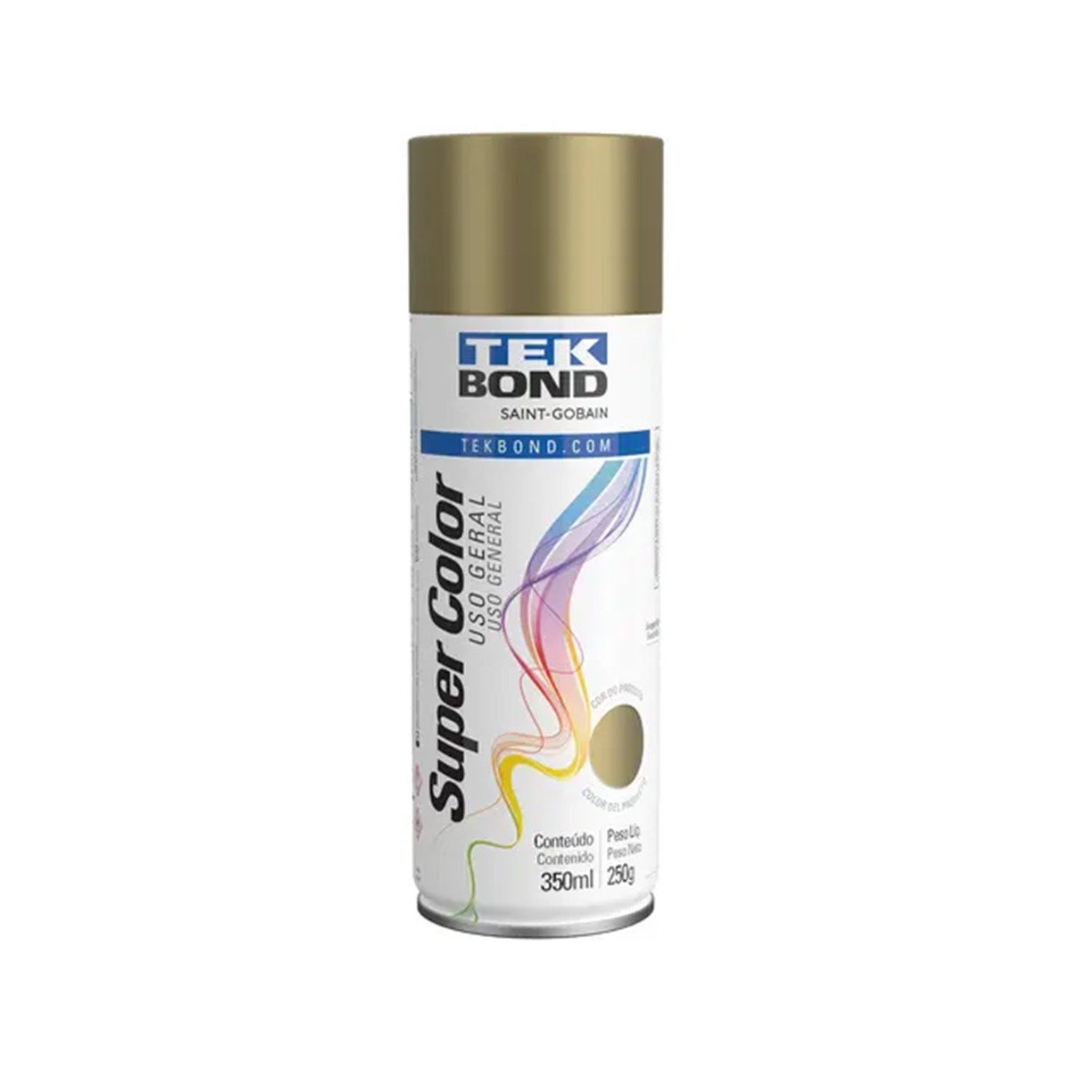 tinta-spray-douradouso-geral-tek-bond-23051006900-350ml-150421_prod_1-3.jpg Tinta Spray Dourado Uso Geral 350ml Secagem Rápida – Tek Bond - Imagem 1