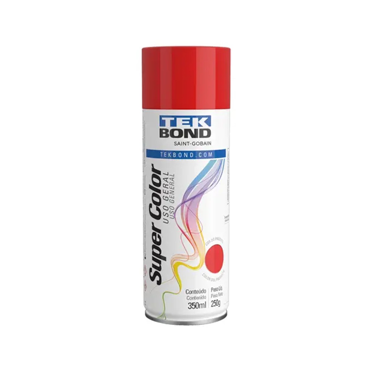 tinta-spray-vermelhouso-geral-tek-bond-23041006900-350ml-149771_prod_1-3.jpg Tinta Spray Vermelho Uso Geral 350ml Secagem Rápida – Tek Bond - Imagem 1
