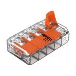 Conector Emenda WAGO 221-415 5 Polos 0,14 a 4,0mm² 32A Cartela com 4 Peças