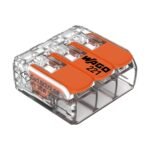 Conector Emenda WAGO 221-613 3 Polos 0,5 a 6,0mm² 41A Transparente
