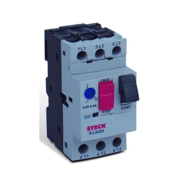 Disjuntor Motor Tripolar Steck 24 a 32A Botão de Impulso 10kA 415V SLS2252D