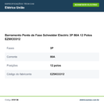 Especificações técnicas de Barramento Pente de Fase Schneider Electric 3P 80A 12 Polos EZ9X33312