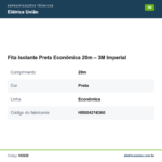 Especificações técnicas de Fita Isolante Preta Econômica 20m – 3M Imperial