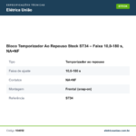 Especificações técnicas de Bloco Temporizador Ao Repouso Steck ST34 – Faixa 10,0-180 s, NA+NF