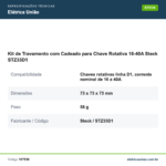 Especificações técnicas de Kit de Travamento com Cadeado para Chave Rotativa 16-40A Steck STZ33D1