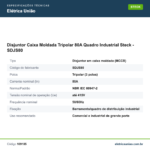 Especificações técnicas de Disjuntor Caixa Moldada Tripolar 80A Quadro Industrial Steck - SDJS80