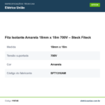 Especificações técnicas de Fita Isolante Amarela 18mm x 10m 700V – Steck Fiteck