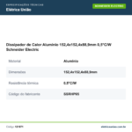 Especificações técnicas de Dissipador de Calor Alumínio 152,4x152,4x88,9mm 0,5°C/W Schneider Electric