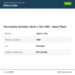 Especificações técnicas de Fita Isolante Vermelha 18mm x 10m 700V – Steck Fiteck