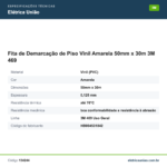 Especificações técnicas de Fita de Demarcação de Piso Vinil Amarela 50mm x 30m 3M 469