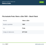 Especificações técnicas de Fita Isolante Preta 18mm x 20m 700V – Steck Fiteck