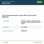 Especificações técnicas de Jogo de Alicates Eletricista Isolado 1000V 3 Peças Gedore R28001004