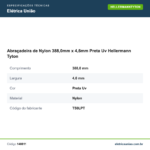 Especificações técnicas de Abraçadeira de Nylon 388,0mm x 4,6mm Preta Uv Hellermann Tyton