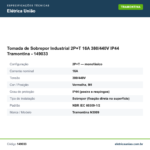 Especificações técnicas de Tomada de Sobrepor Industrial 2P+T 16A 380/440V IP44 Tramontina - 149033