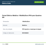 Especificações técnicas de Painel Elétrico Metálico 100x60x25cm IP54 para Quadros BN
