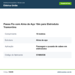 Especificações técnicas de Passa Fio com Alma de Aço 10m para Eletroduto Tramontina