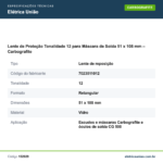 Especificações técnicas de Lente de Proteção Tonalidade 12 para Máscara de Solda 51 x 108 mm – Carbografite