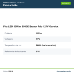 Especificações técnicas de Fita LED 10W/m 6500K Branco Frio 127V Ourolux