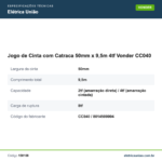 Especificações técnicas de Jogo de Cinta com Catraca 50mm x 9,5m 4tf Vonder CC040