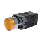 Botão de Pulso Iluminado Metaltex 22mm LED Amarelo 220VCA 1NA+1NF