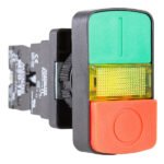 BOT DUPLO ILUMIN 22MM PLAST NA+NF VD/VM-SALIE 220VCA C/GRAV