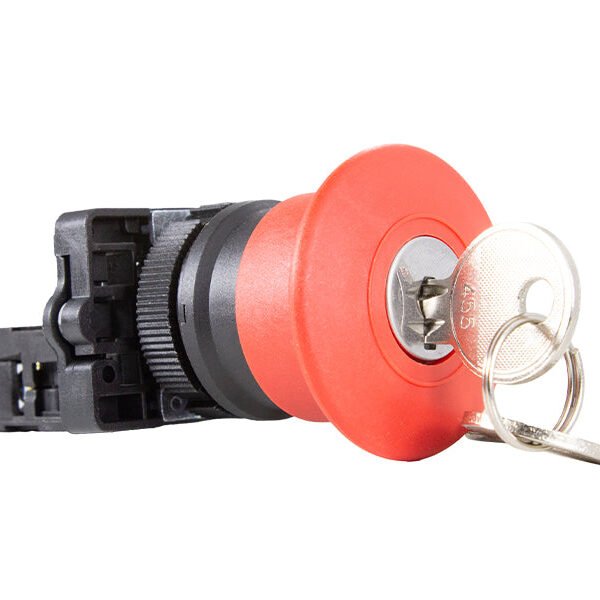 BOT SOCO C/CHAVE P/DESTR.22MM PLAST.COG.40MM VERMELHO 1NF