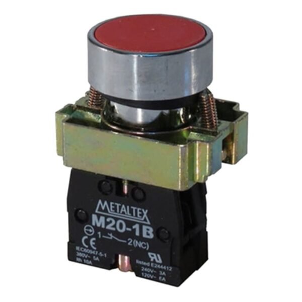 Botão Pulsador 1nf - Metaltex Cor Vermelho M20afr-r-1b