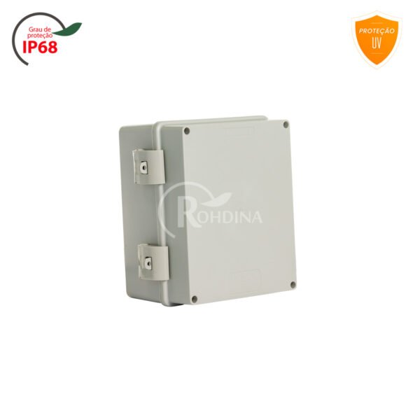 CX MULTIUSO COMPLETA C/PL.MONT. 190X150X110 CZ TP.CINZA IP68 UV ROHDINA