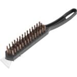 ESCOVA MANUAL CERDAS ACO 4 FILEIRAS C/RASPADOR CABO PLASTICO