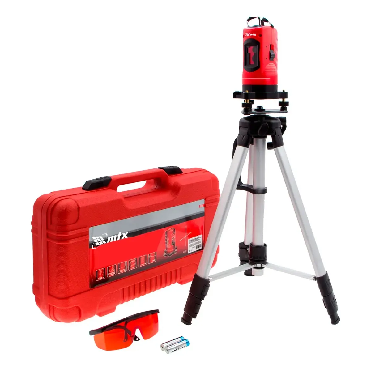 Nível laser MTX autonivelante 150mm com tripé 1100mm e caixa plástica